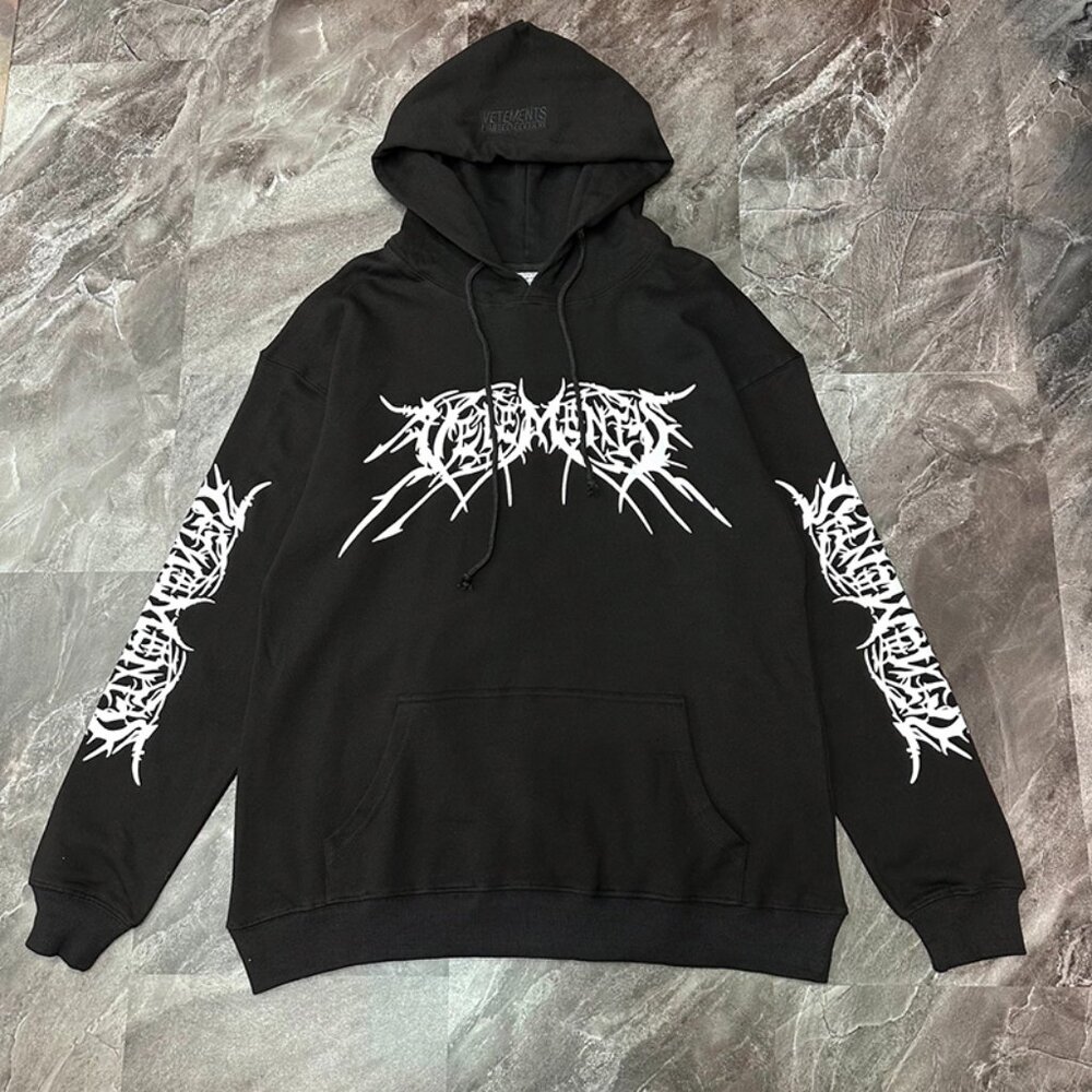 Vetements Black Printed Hoodie